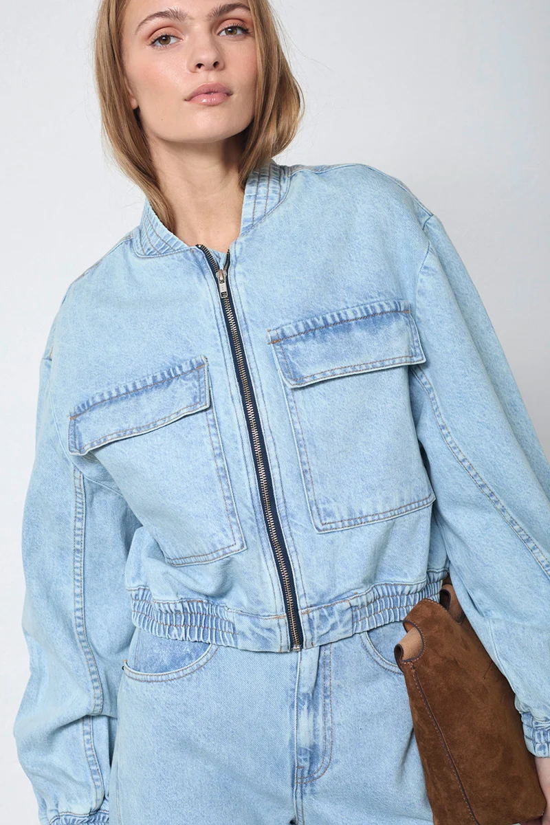 Arona Bomber 40038 | Pale Blue | Jakke fra Co'couture