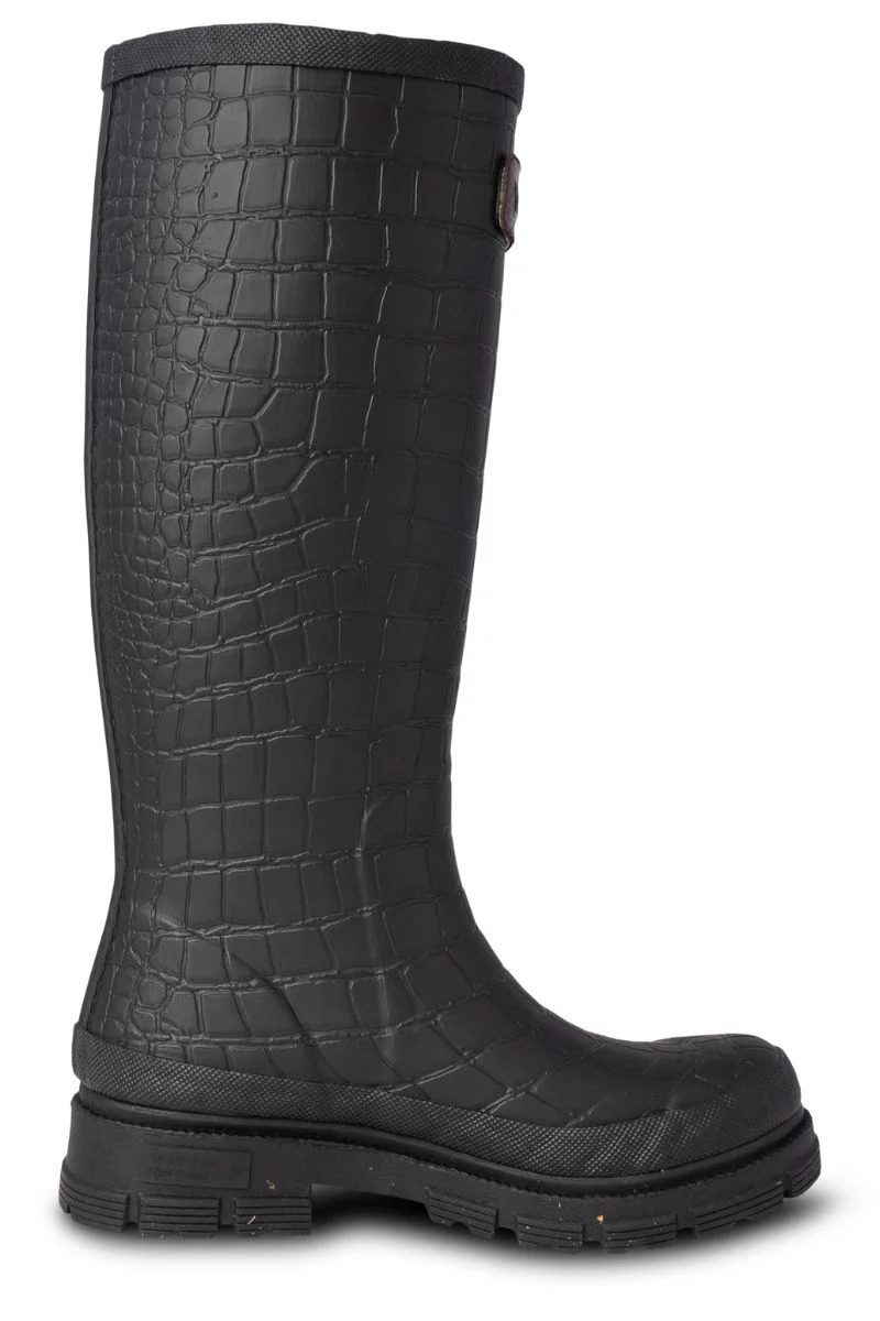 Le Croco Waterproof WL763 | Black | Rubber Boots fra Woden