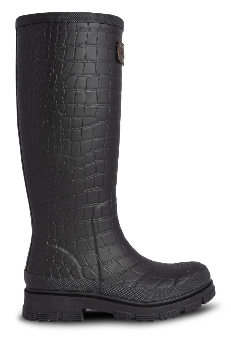 Le Croco Waterproof WL763 | Black | Rubber Boots fra Woden