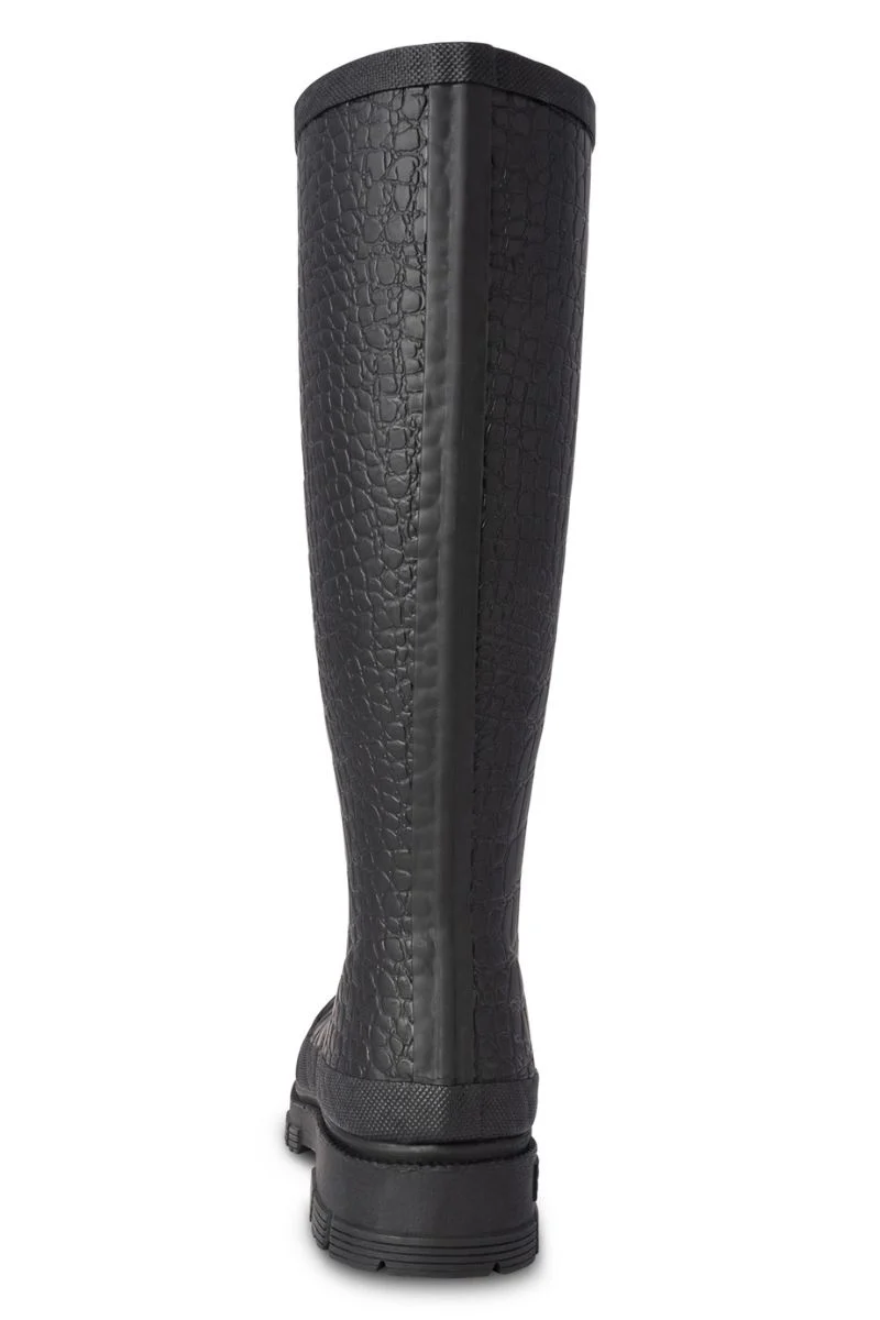 Le Croco Waterproof WL763 | Black | Rubber Boots fra Woden