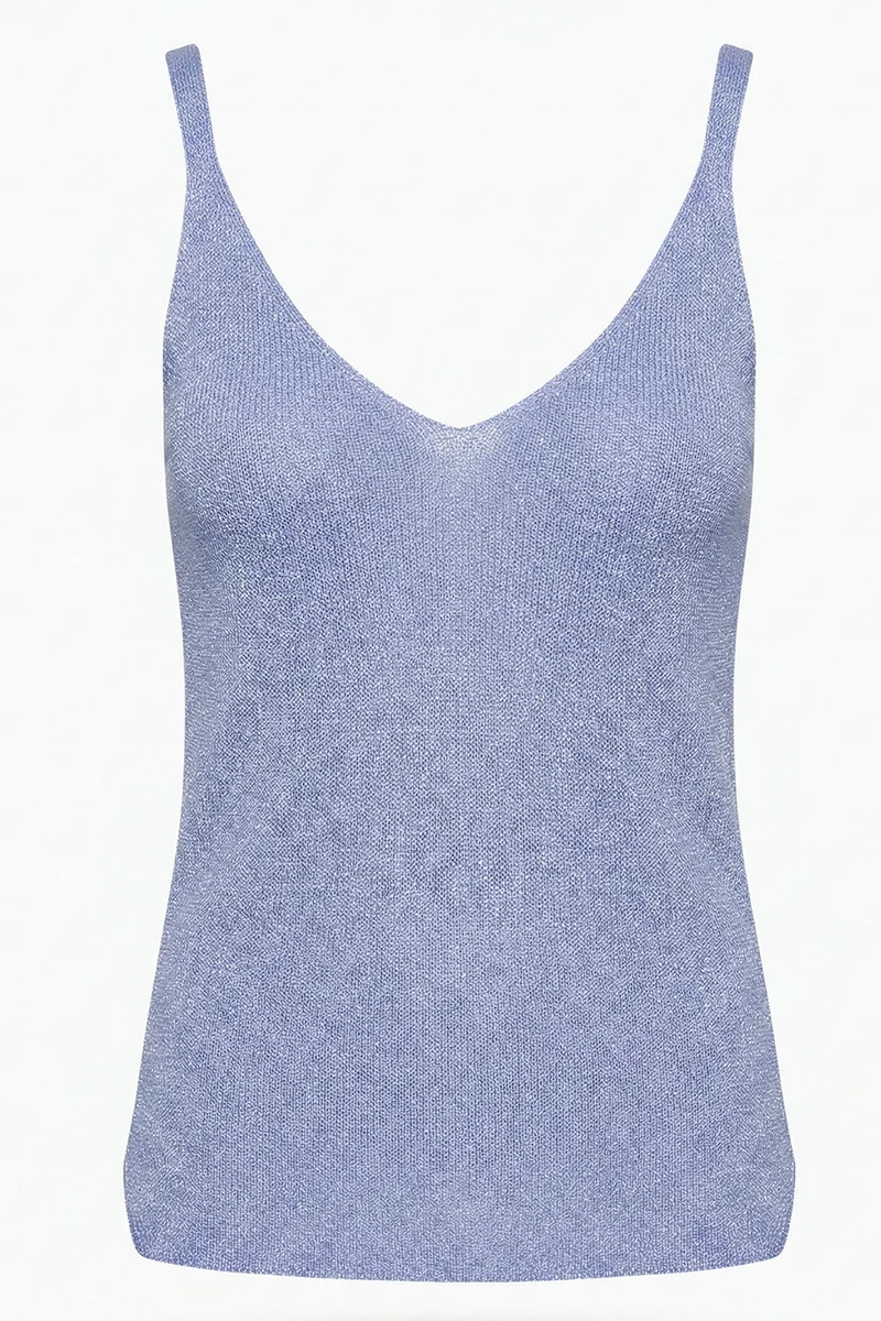 Silver Thread Tank Top | Blå | Top fra Atelier C