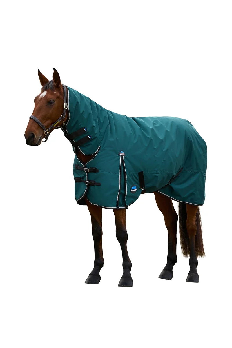 ComFiTec Classic Weidedecke mit festem Halsteil, 220 g Forest Green/Black 145