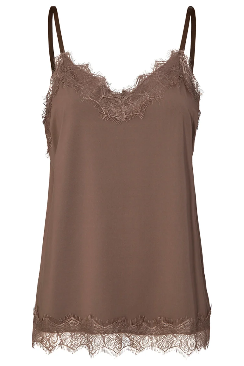 Bicco strap top | Morel | Blonde top fra Freequent