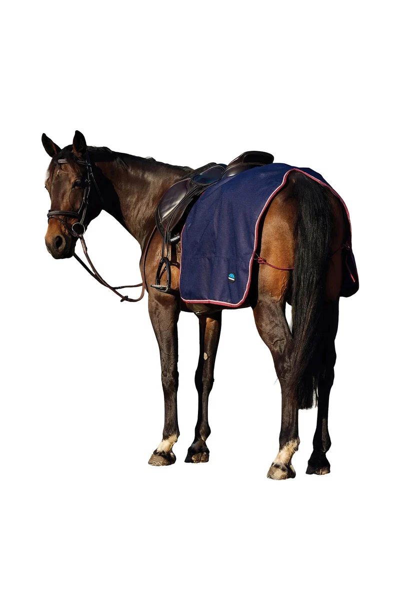 Wasserdichte Fleece-Ausreitdecke Navy/Burgundy S