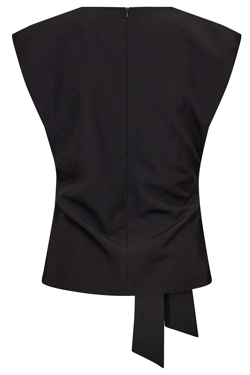 Nolan Pleat Top 35957 | Black | T-Shirt fra Co'couture