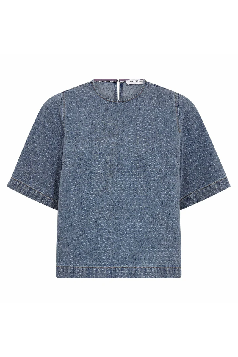 Lova Denim SS Blouse 45080 | Denim blue | Top fra Co'couture