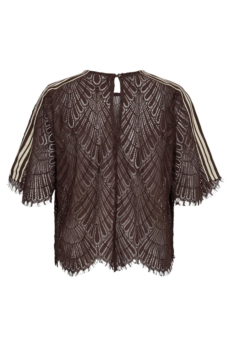 Leti Lace Blouse 45049 | Dark Brown | Top fra Co'couture