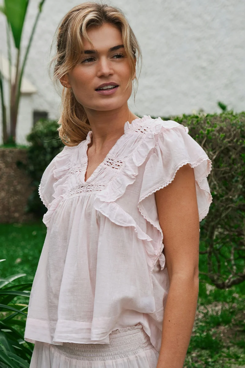 Jayla S Voile Top | Light Pink | Top fra Neo Noir