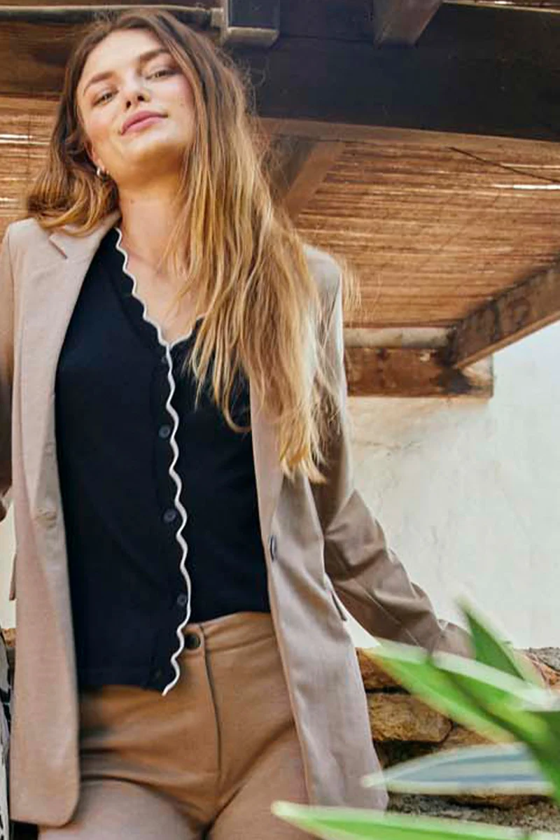 Nanni Ja Fashion Struc | Desert Taupe Melange | Jakke fra Freequent