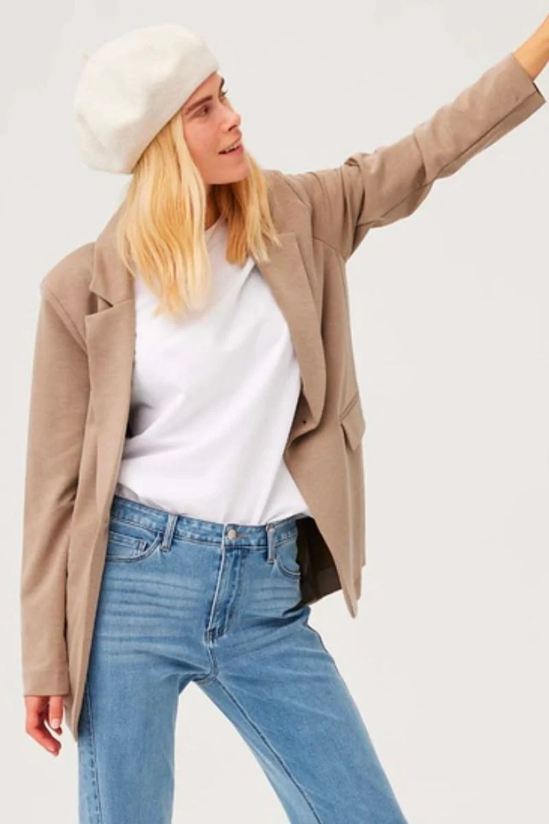 Nanni Ja Fashion Struc | Desert Taupe Melange | Jakke fra Freequent