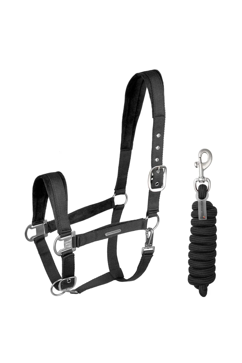 Samthalfter und Führstrick, Set Black X-Full