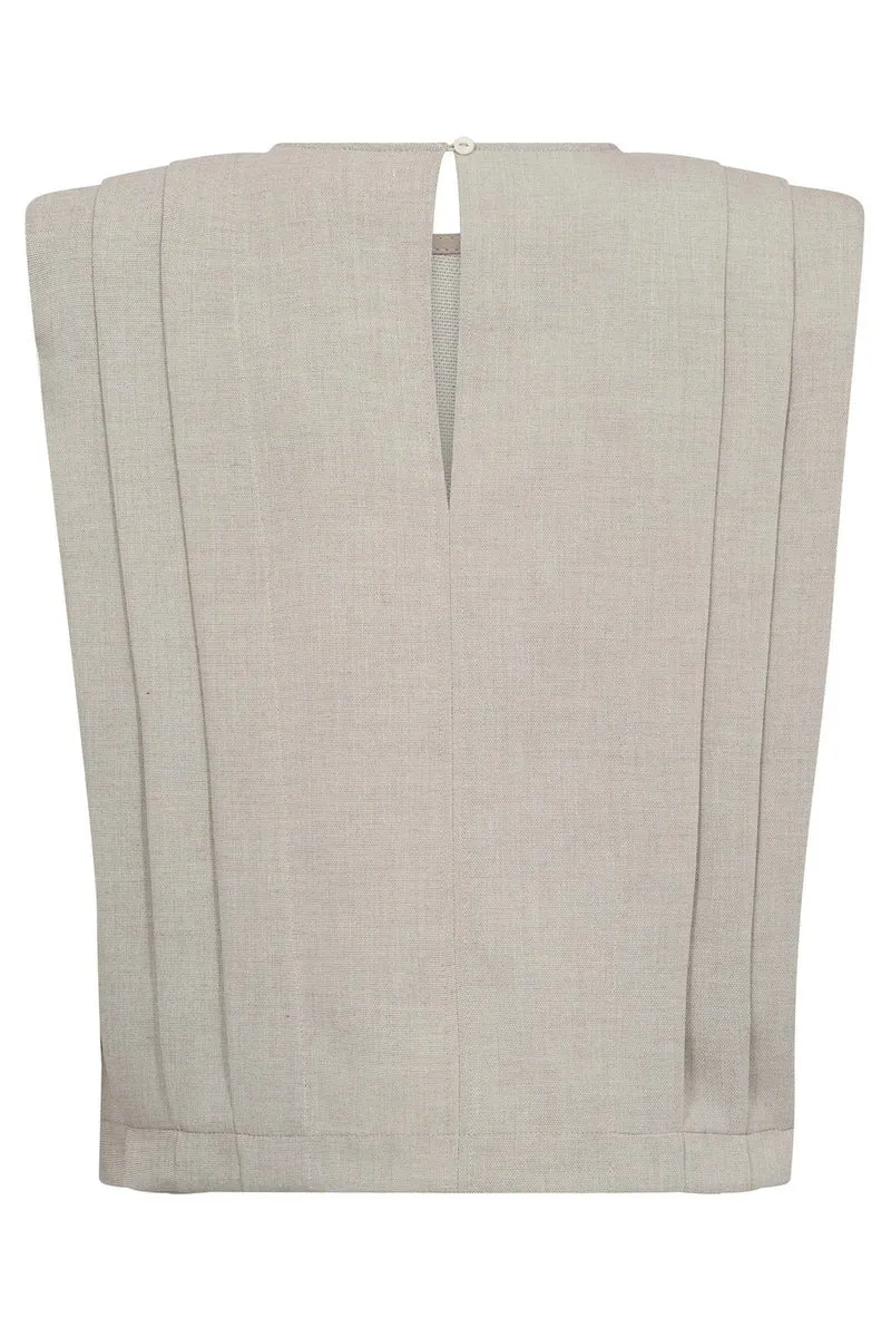Mava Padded Pleat Top 45077 | Bone | Top fra Co'couture