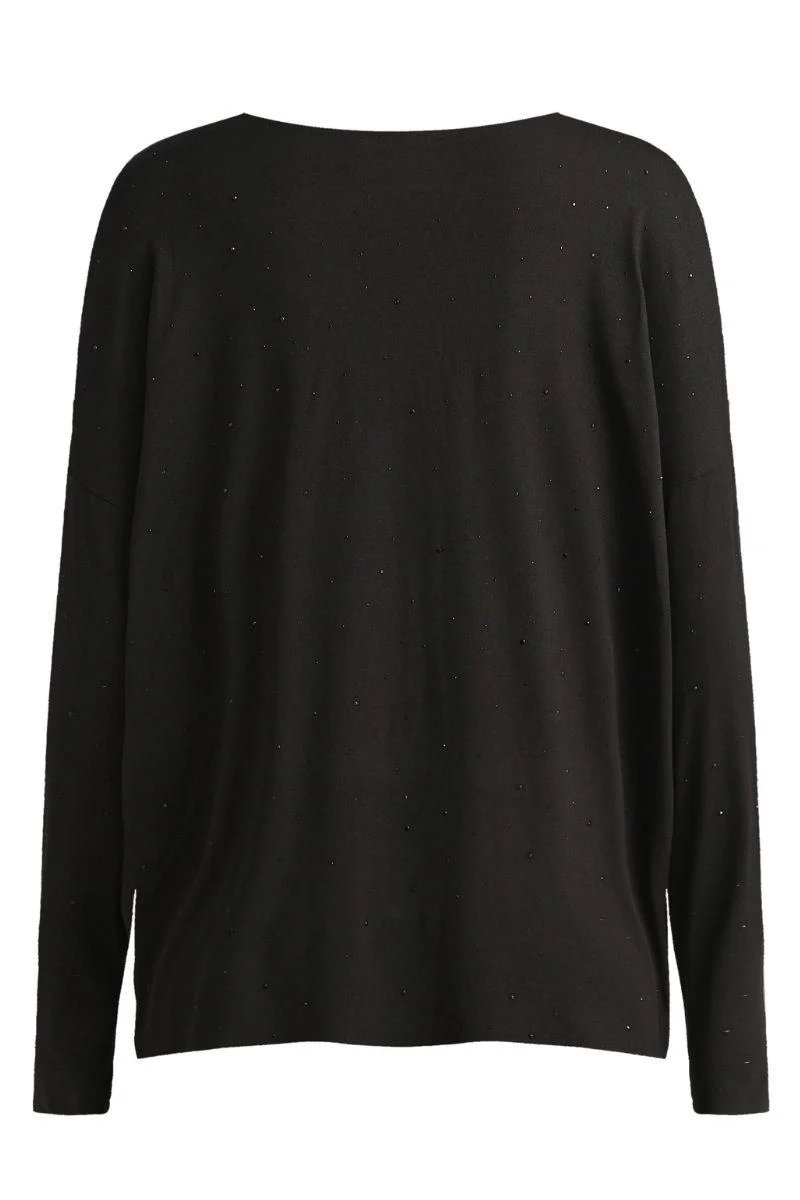 Alma Ls Top | Black Black Simili (sorte sten) | Top fra Liberté