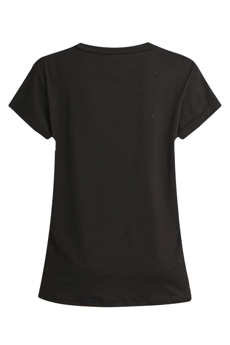 Alma U Tshirt | Black Black Simili (sorte sten) | Tshirt fra Liberté