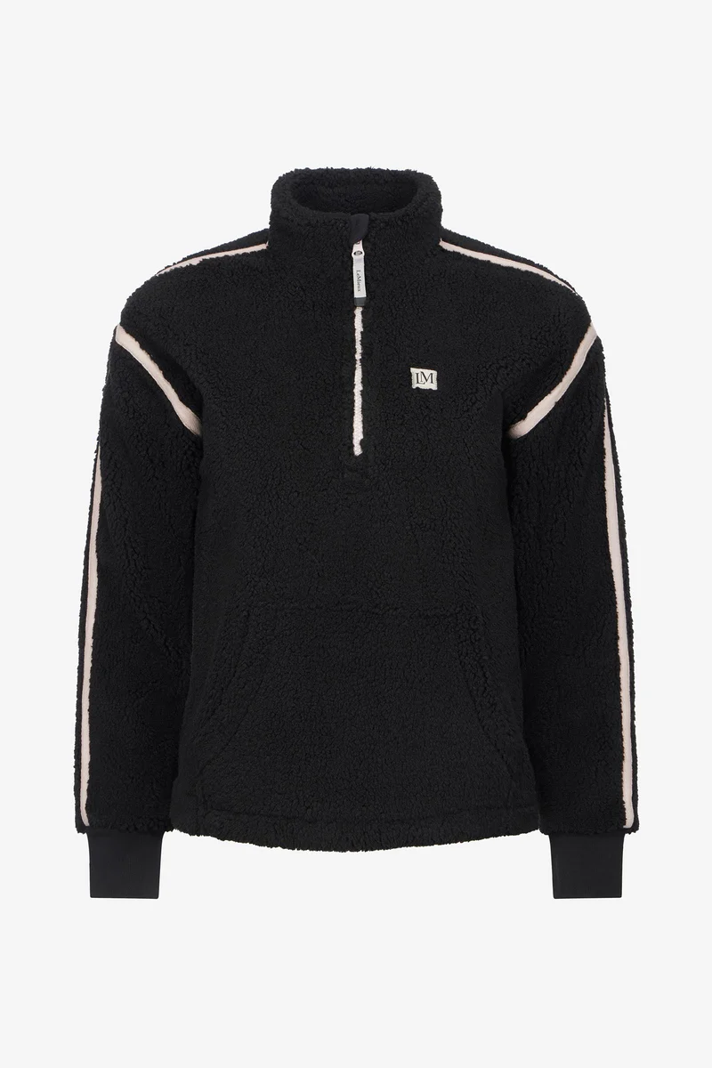 Avery Damen Teddyfleece-Sweater mit Viertelreißverschluss Black 44