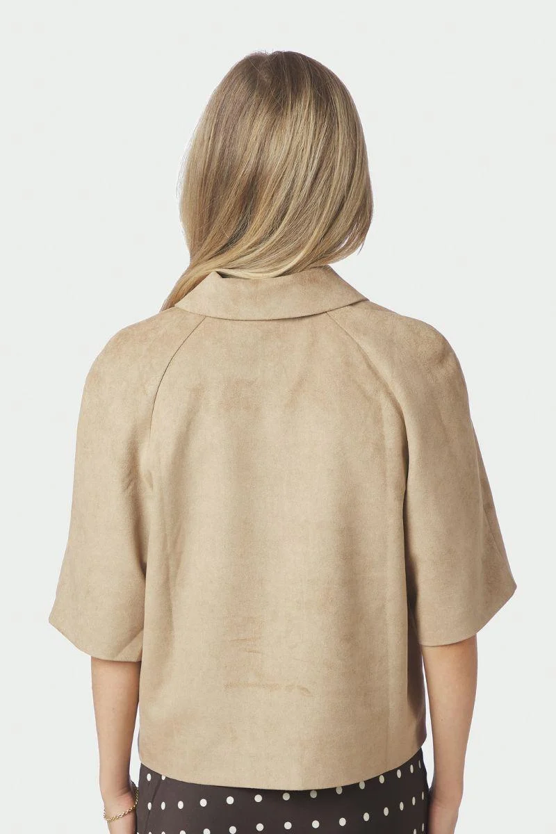 Editta Faux Suede Jacket | Sand | Jakke fra Neo Noir