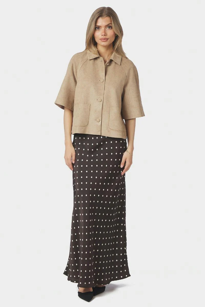 Editta Faux Suede Jacket | Sand | Jakke fra Neo Noir