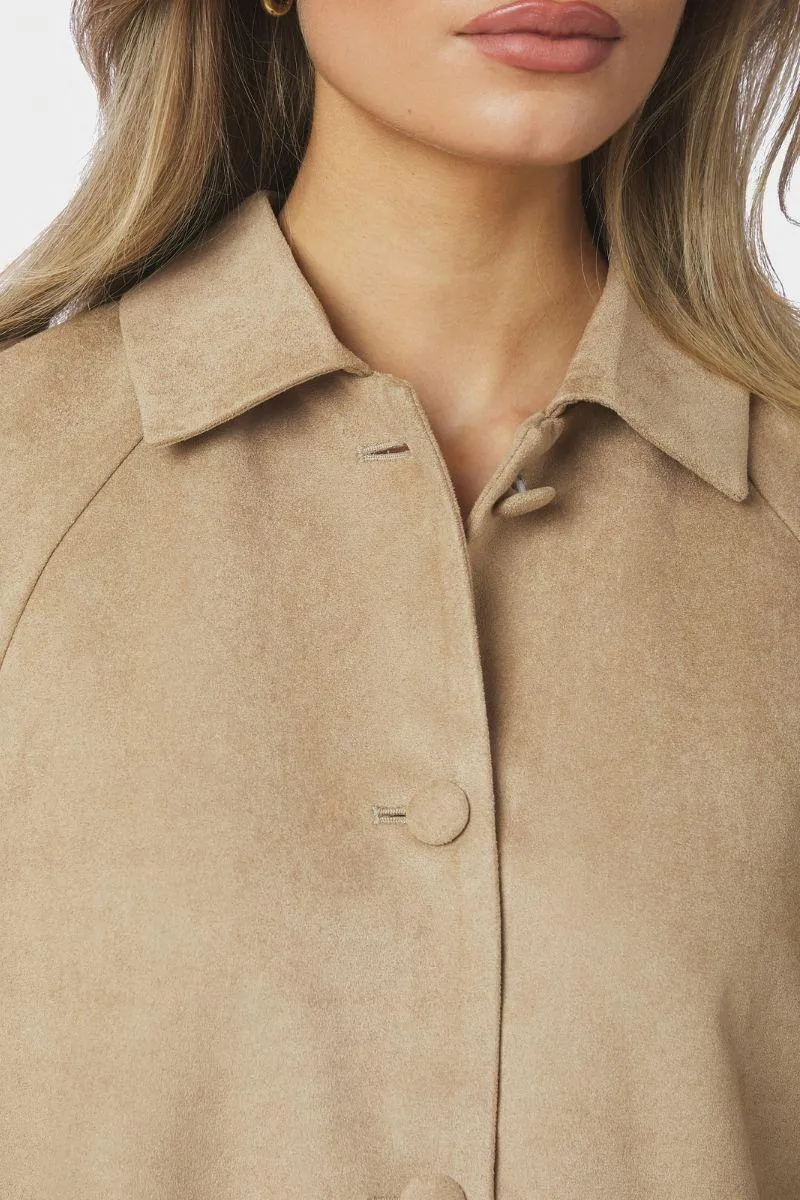 Editta Faux Suede Jacket | Sand | Jakke fra Neo Noir