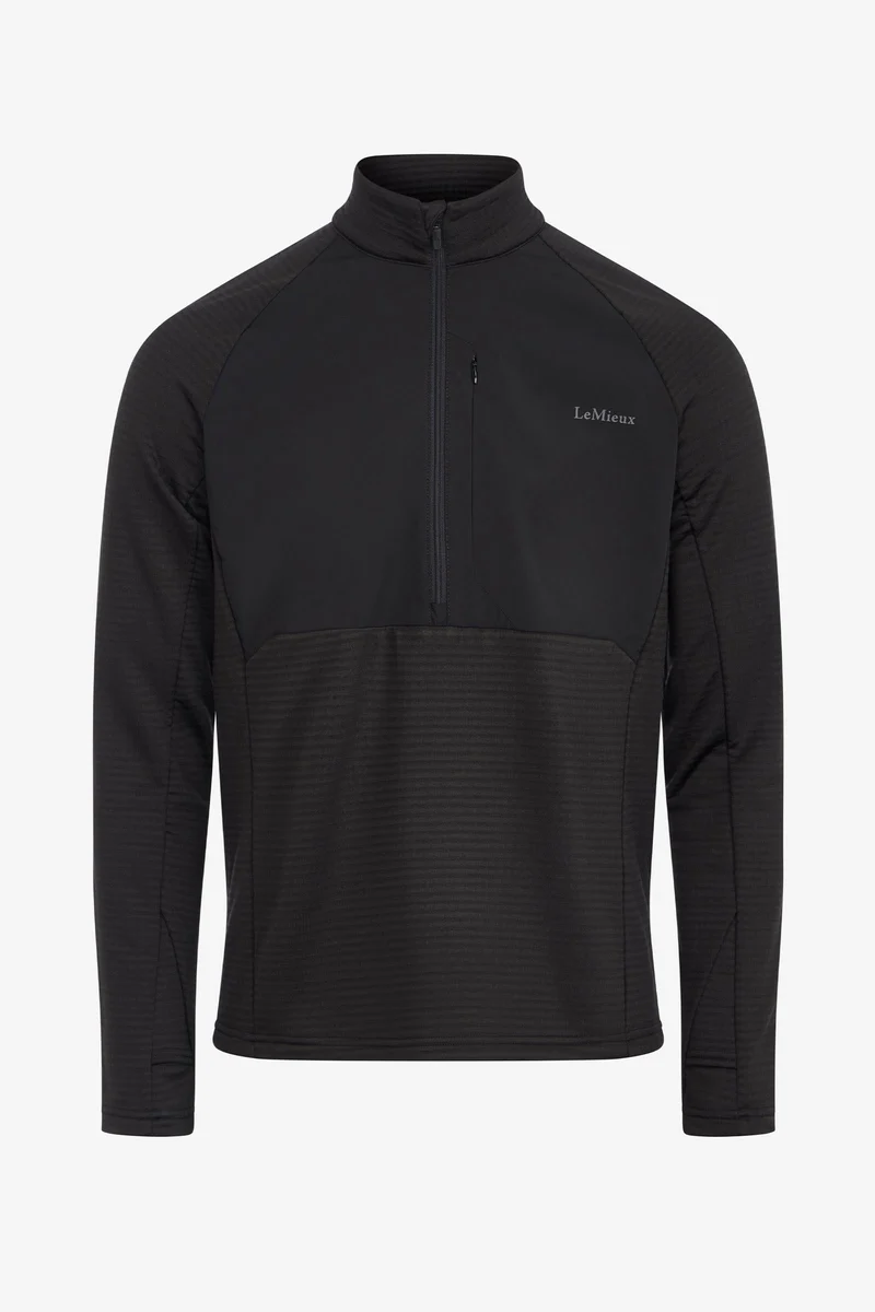 Herren Mid Layer mit Viertelreißverschluss Black S