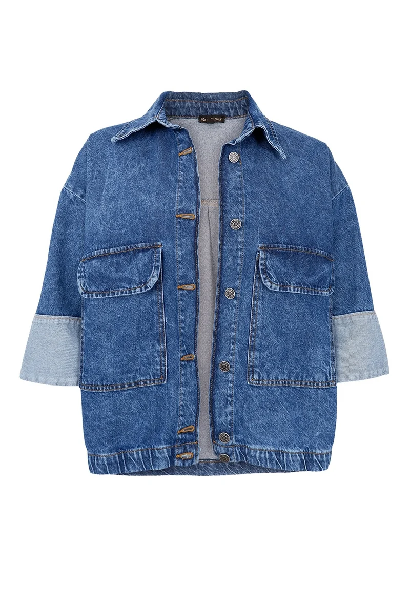 Izzy Denim Jacket | Mid Blue | Jakke fra Black Colour