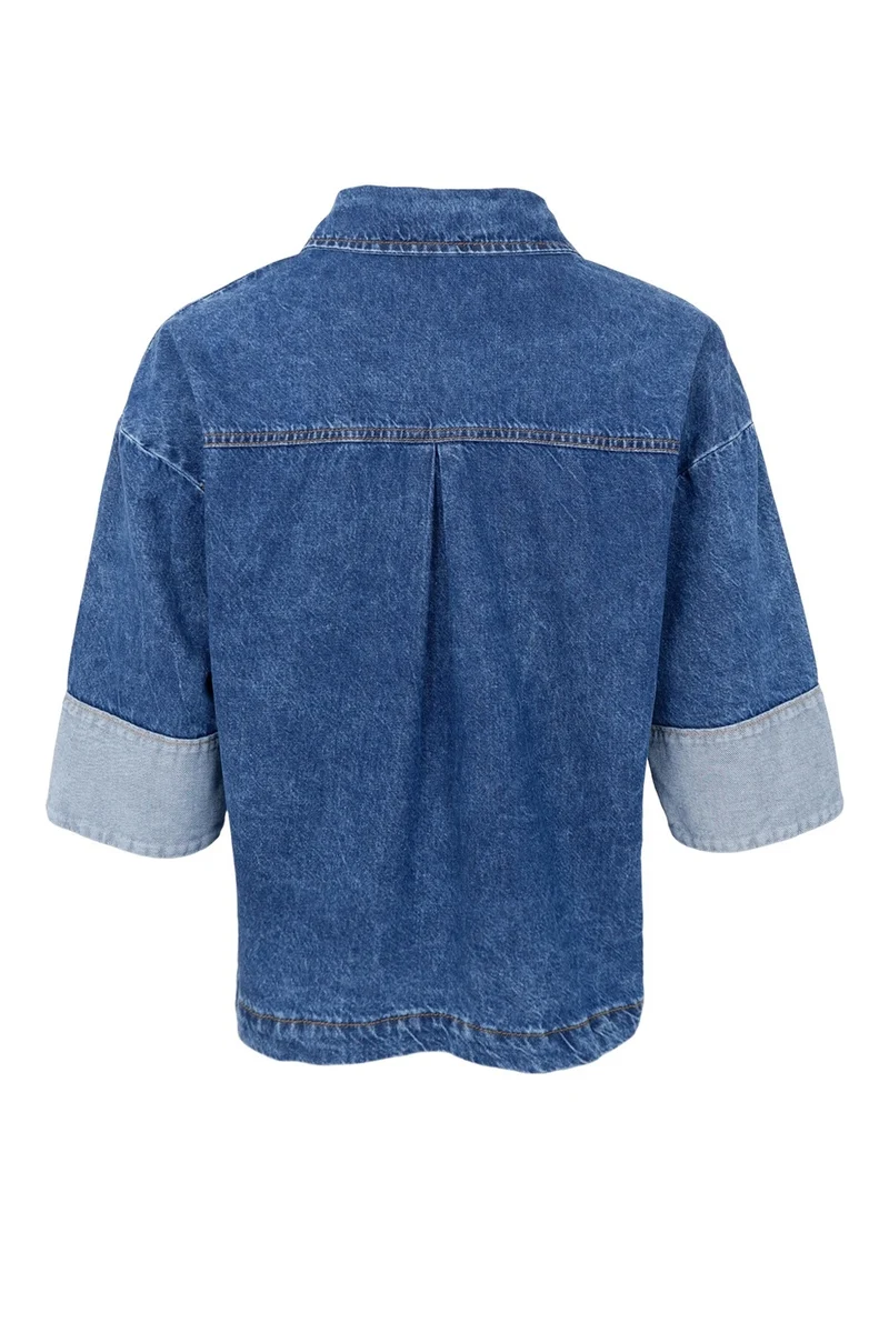 Izzy Denim Jacket | Mid Blue | Jakke fra Black Colour