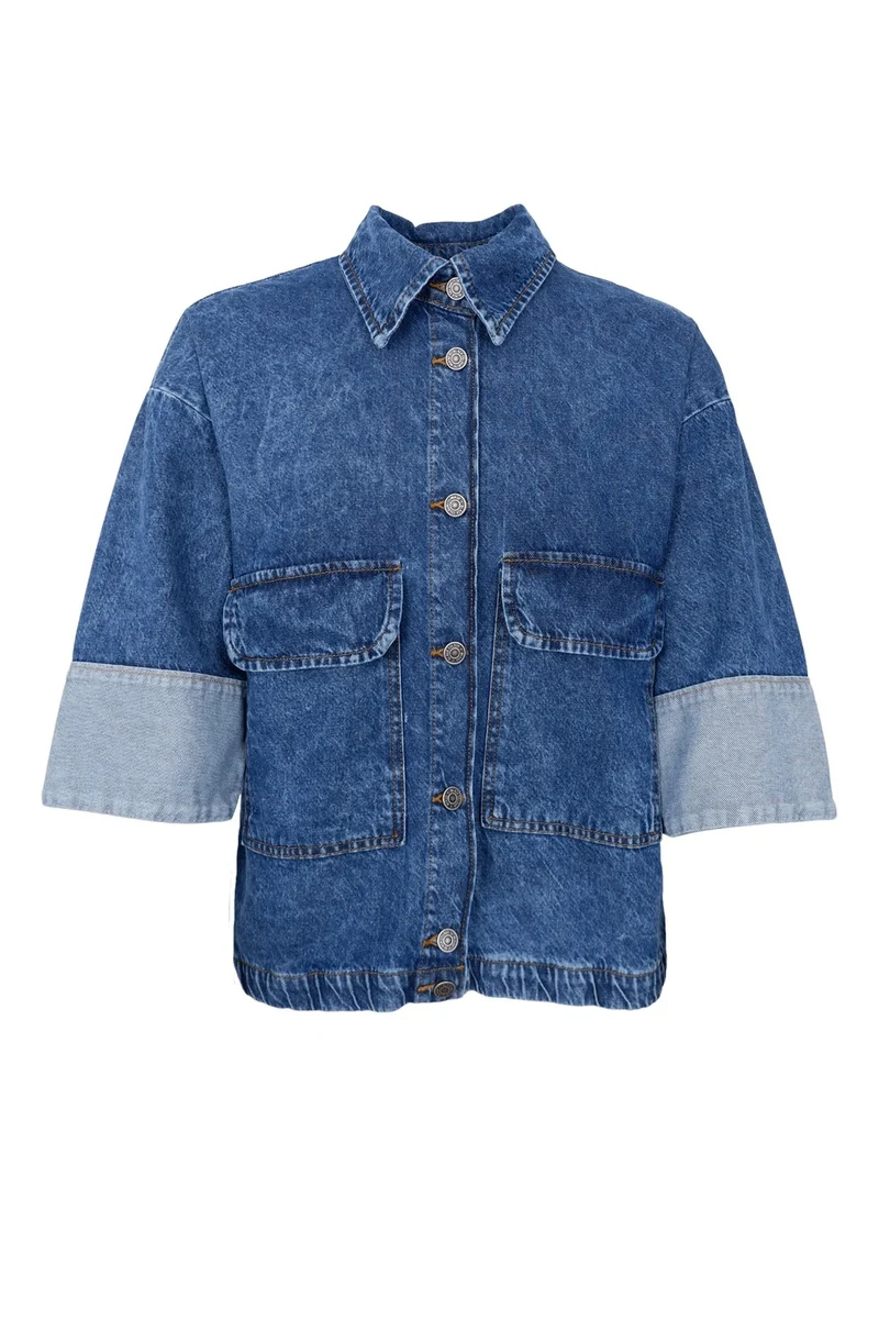 Izzy Denim Jacket | Mid Blue | Jakke fra Black Colour