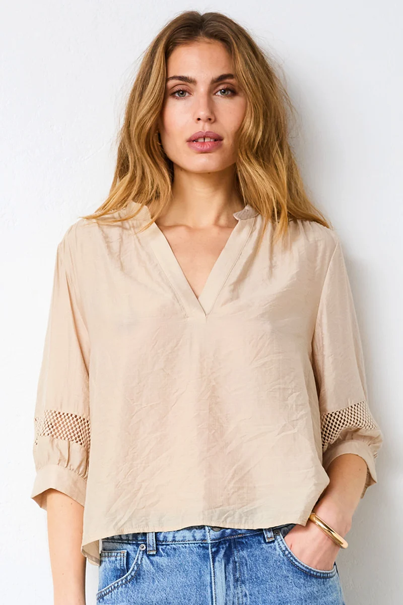 Gwenda SS Blouse 45084 | Mink | Top fra Co'couture