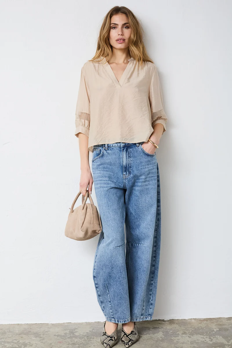 Gwenda SS Blouse 45084 | Mink | Top fra Co'couture