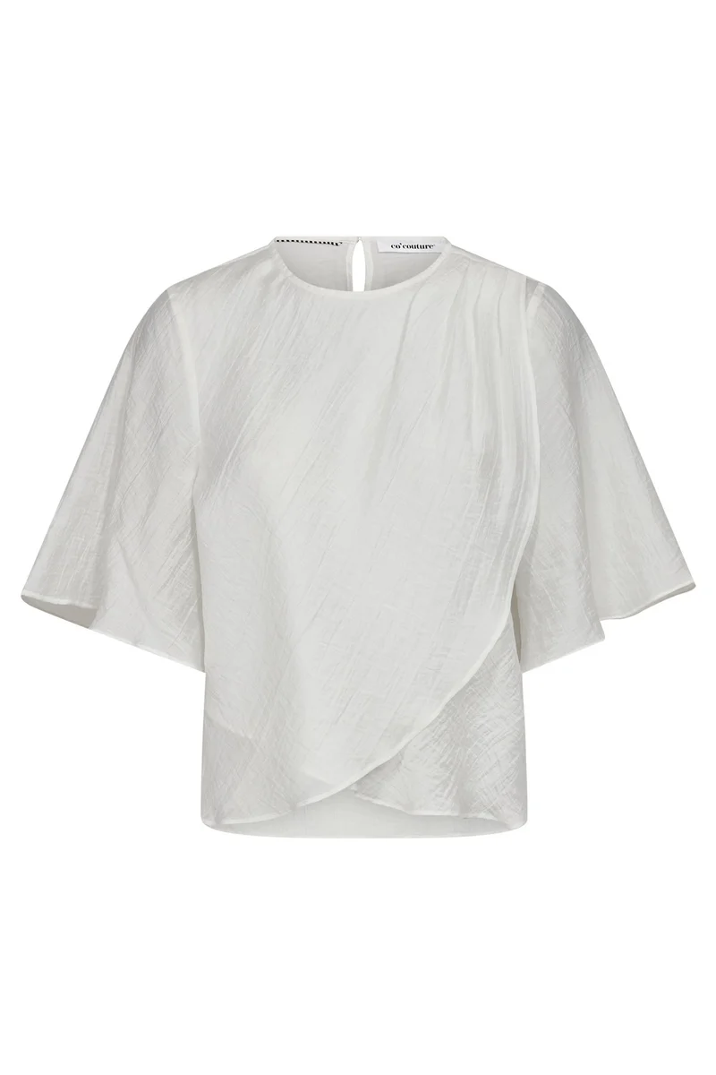 Conny Drape SS Blouse 45093 | White | Top fra Co'couture
