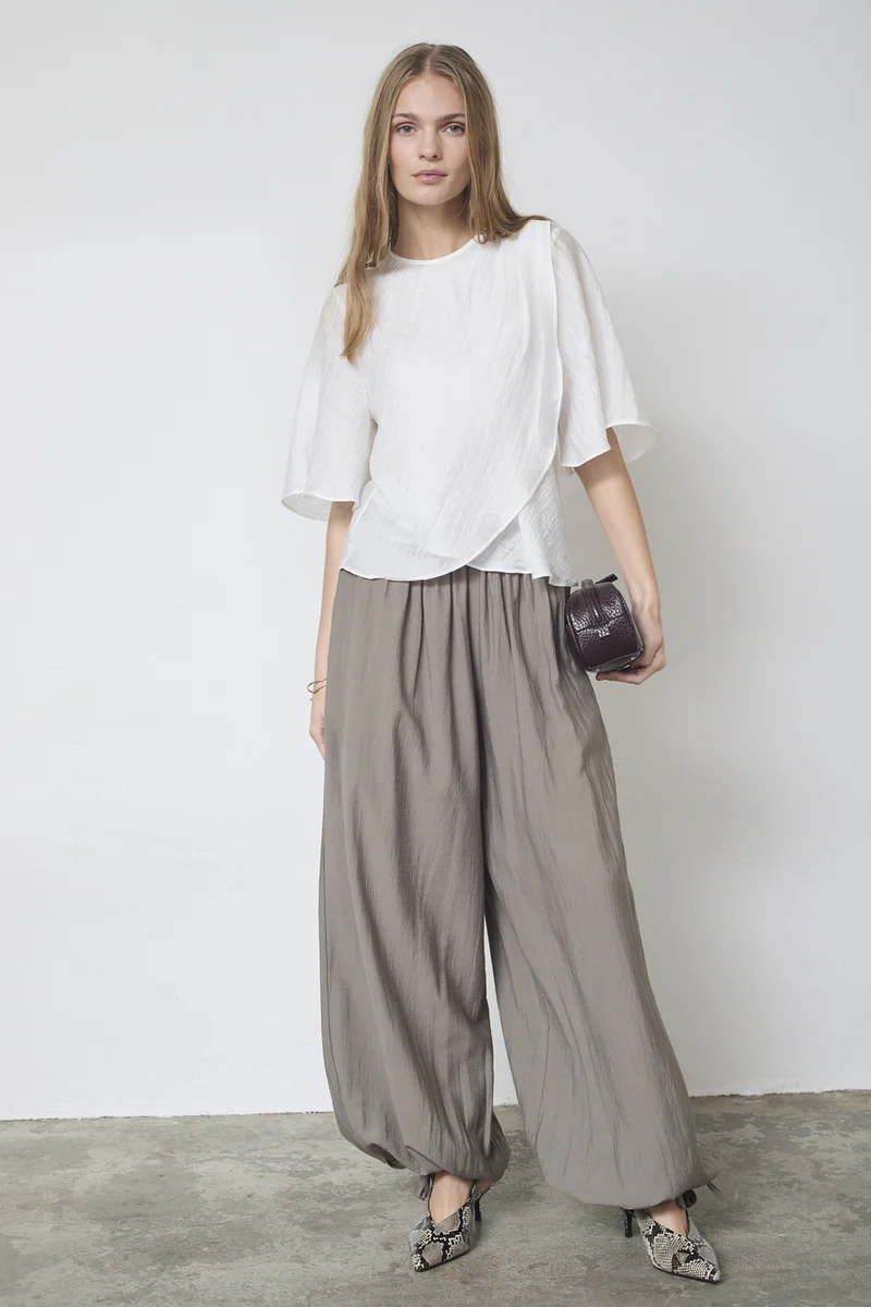 Conny Drape SS Blouse 45093 | White | Top fra Co'couture