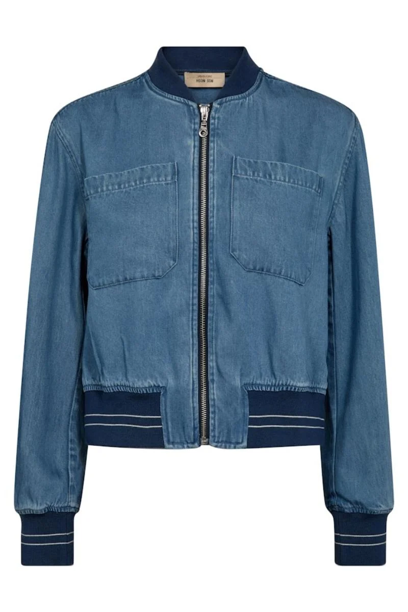 Cate Onyx Jacket | Light Blue Denim | Jakke fra Mos Mosh