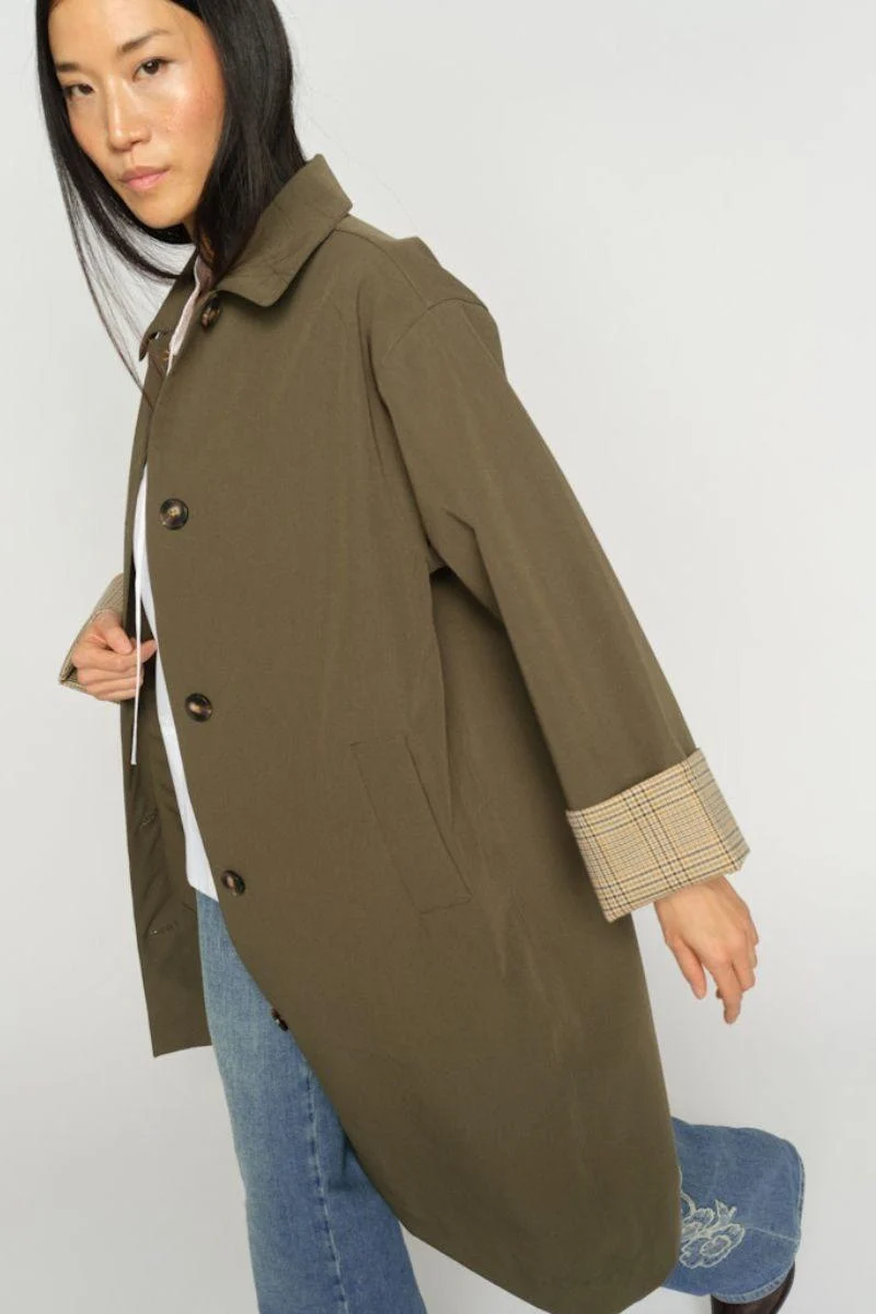 Riko Bora Trenchcoat | Olive Night | Jakke fra Mos Mosh