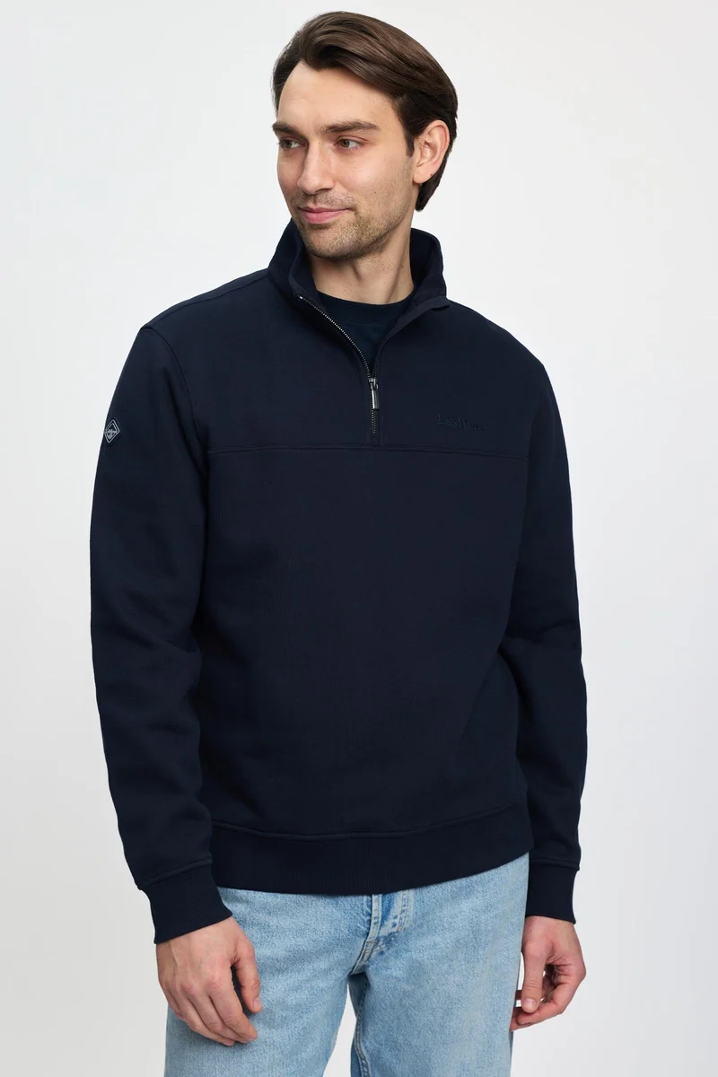 Herren Sweatshirt mit Viertelreißverschluss Navy M