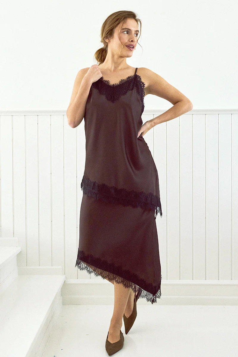 Dova Top 212030 | Coffee Bean W. Black | Top fra Freequent