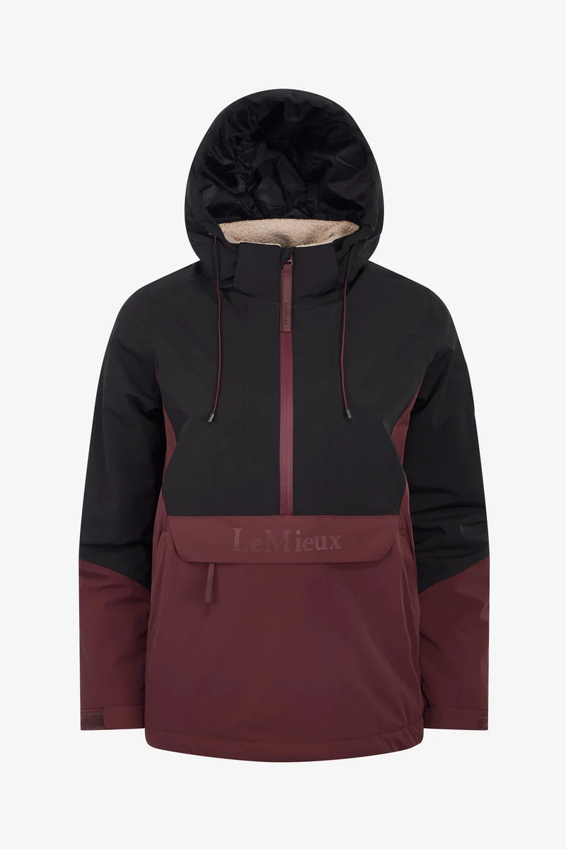 Phoebe Damen Wasserdichter Anorak mit Halb-Reißverschluss Black/Bramble 42