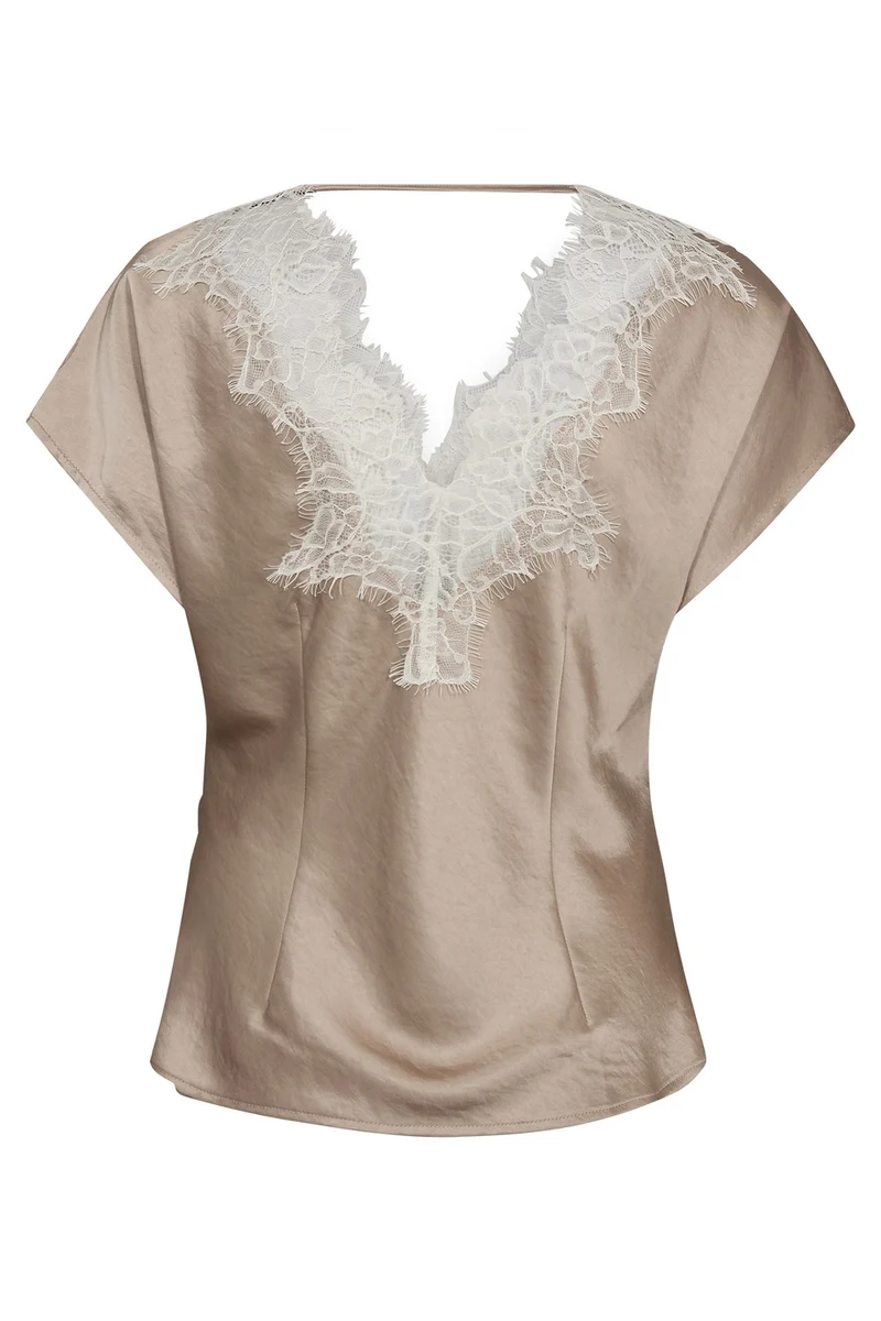 Idun Lace SS Blouse 45167 | Bisquit | Top fra Co'couture