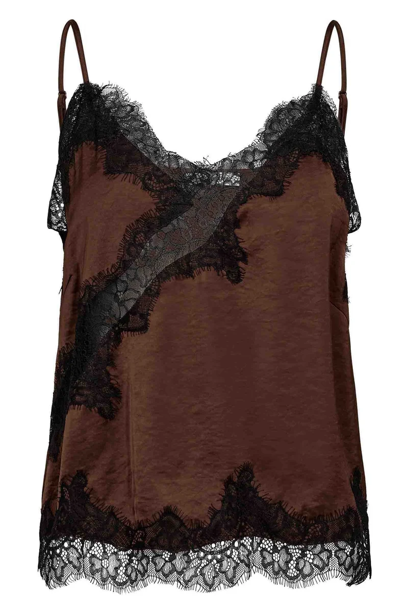 Idun Lace Top 45166 | Dark Brown | Top fra Co'couture