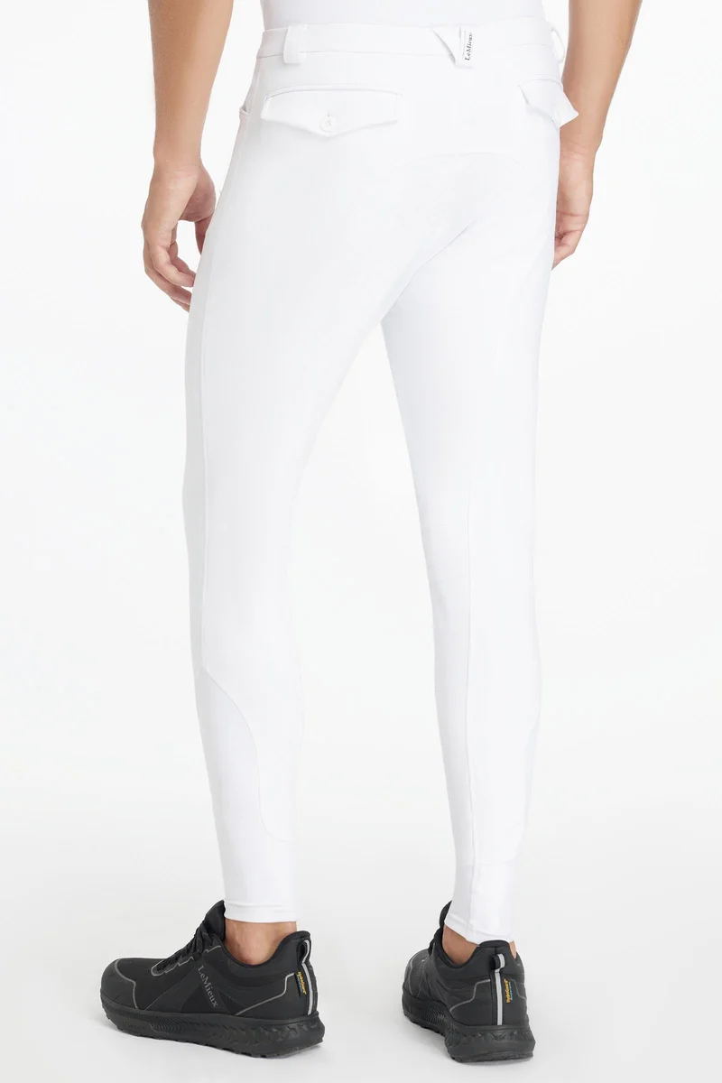 Herren Sportreithose mit Vollbesatz White M