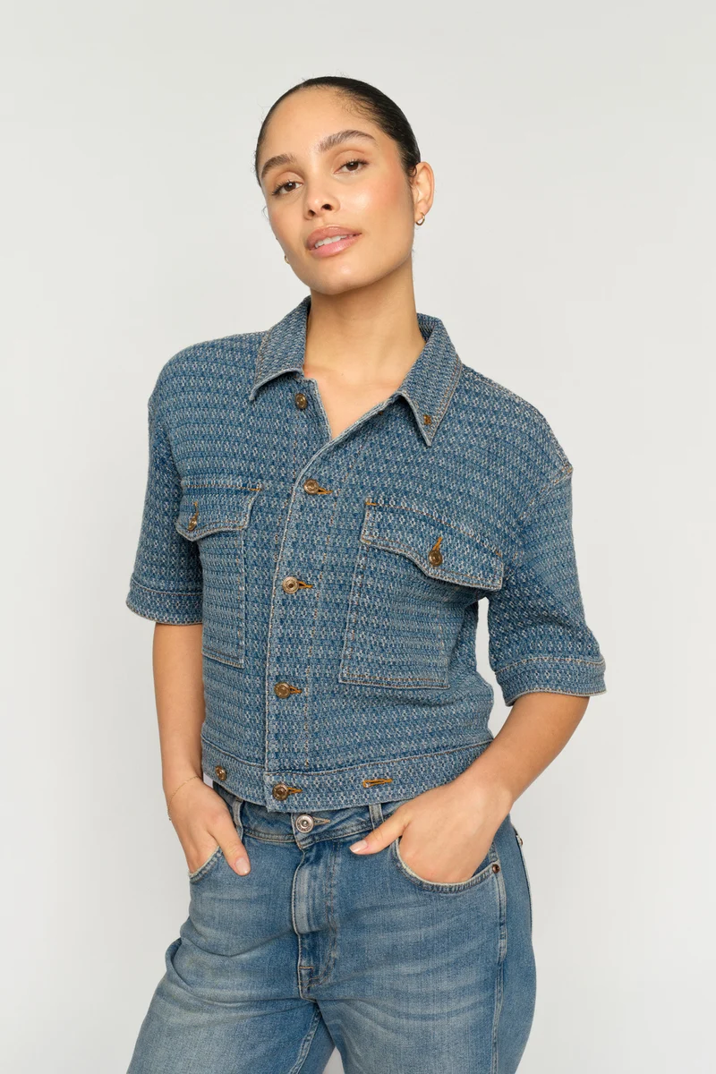 Ebba Bobble Jacket | Blue | Jakke fra Mos Mosh