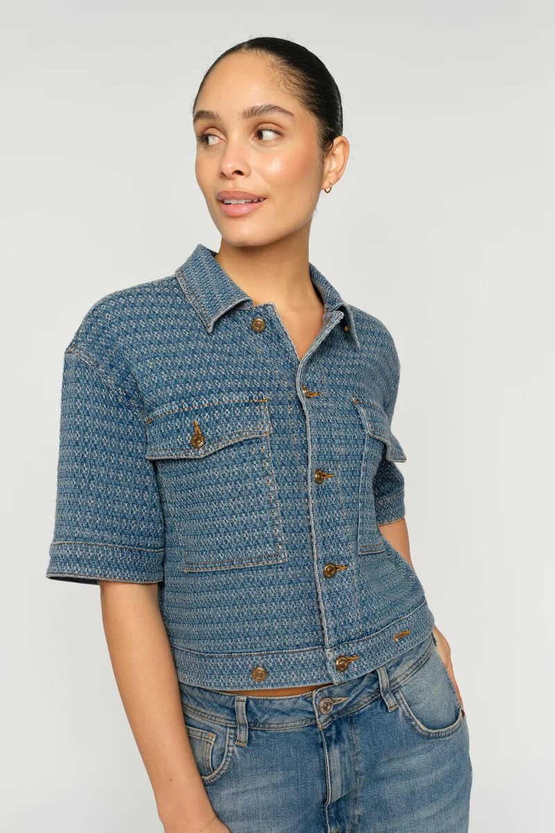 Ebba Bobble Jacket | Blue | Jakke fra Mos Mosh