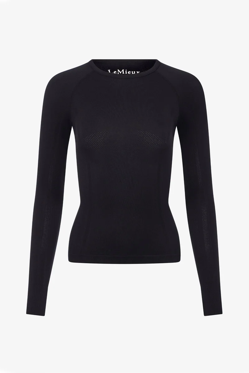 Britney Damen Nahtloses UV-Langarmshirt Black M