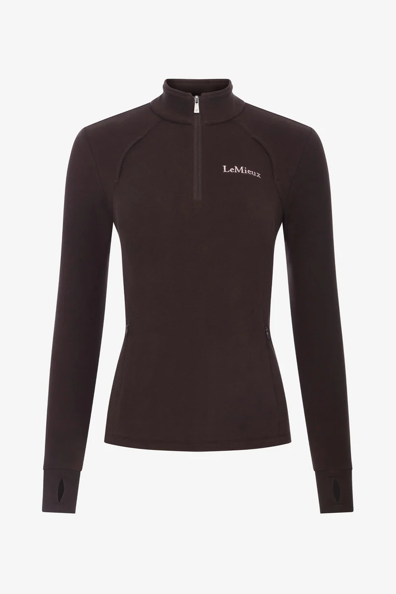 Frances Damen Fleece mit Viertelreißverschluss Cocoa 38