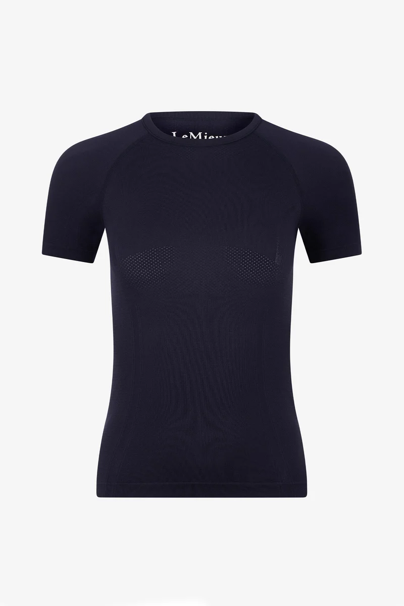 Britney Nahtloses Kurzarmshirt Navy M