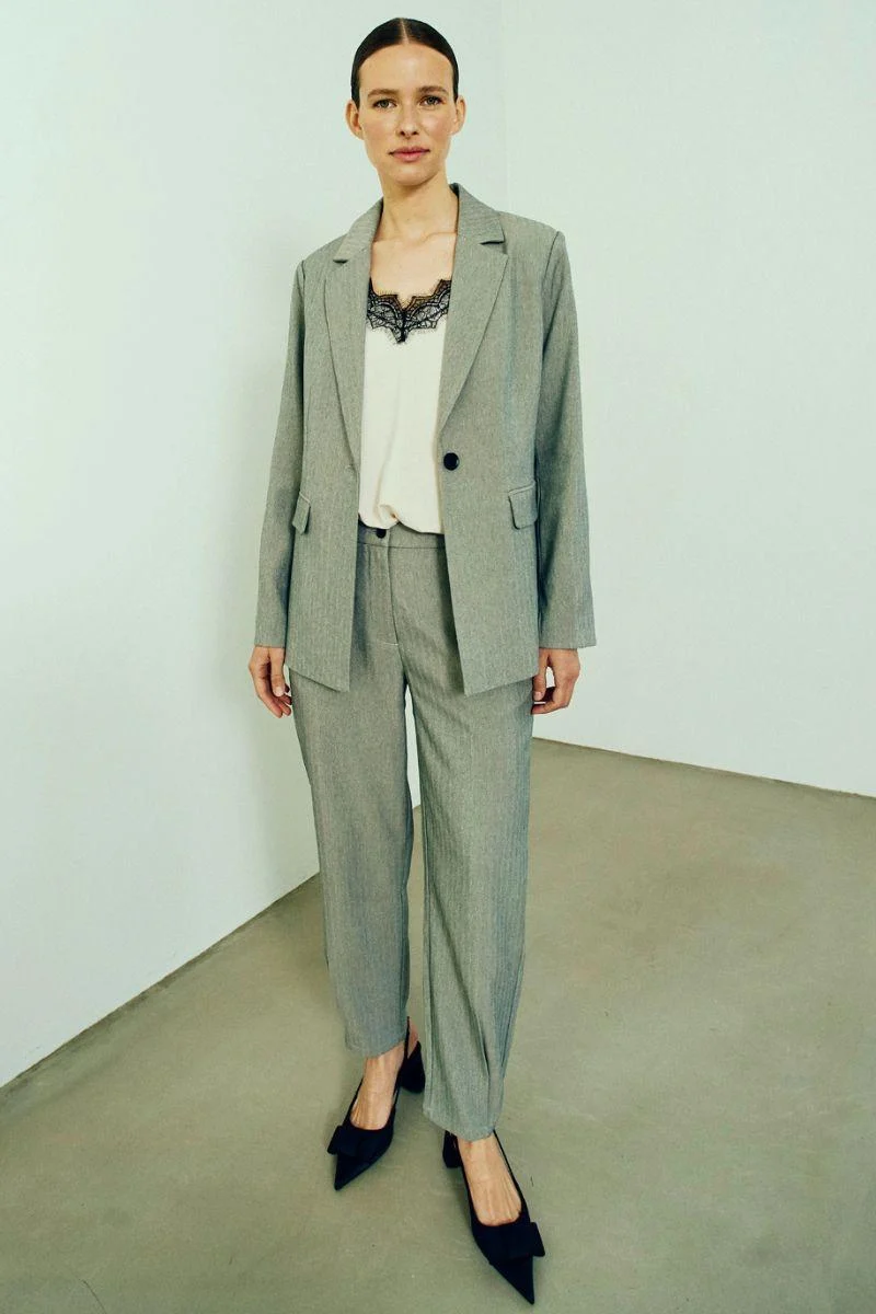 Caia Jacket 207343 | Light Grey Melange | Blazer fra Freequent