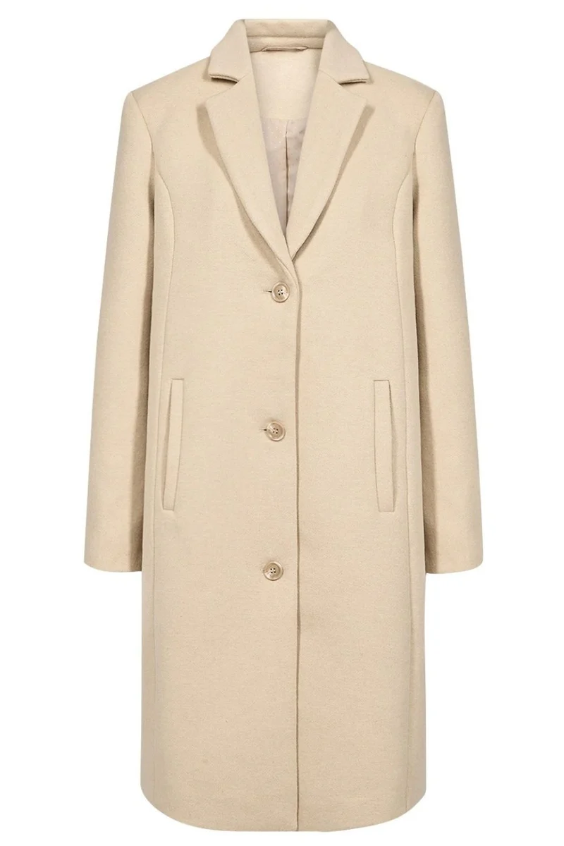 Theo Wool Coat | Sand | Frakke fra French Laundry