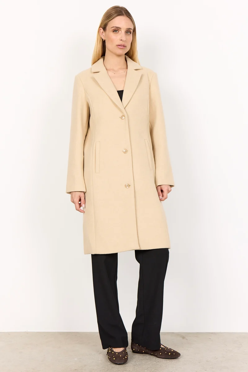 Theo Wool Coat | Sand | Frakke fra French Laundry