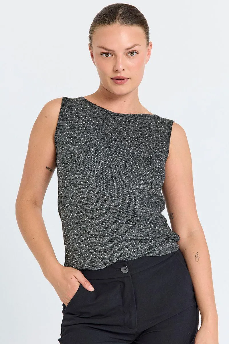 Viska Top 207173 | Black W. Silver | Top fra Freequent