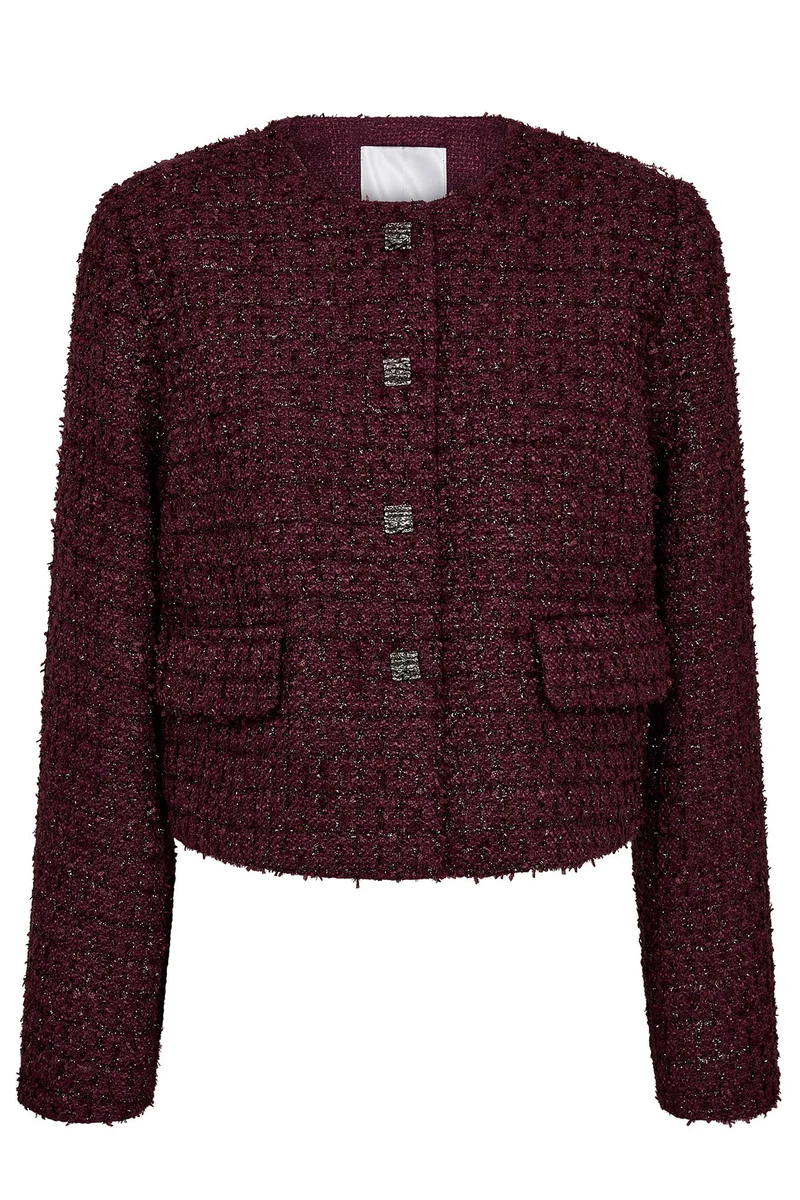 Peach Boucle Jacket 30357 | Plum | Jakke fra Co'couture