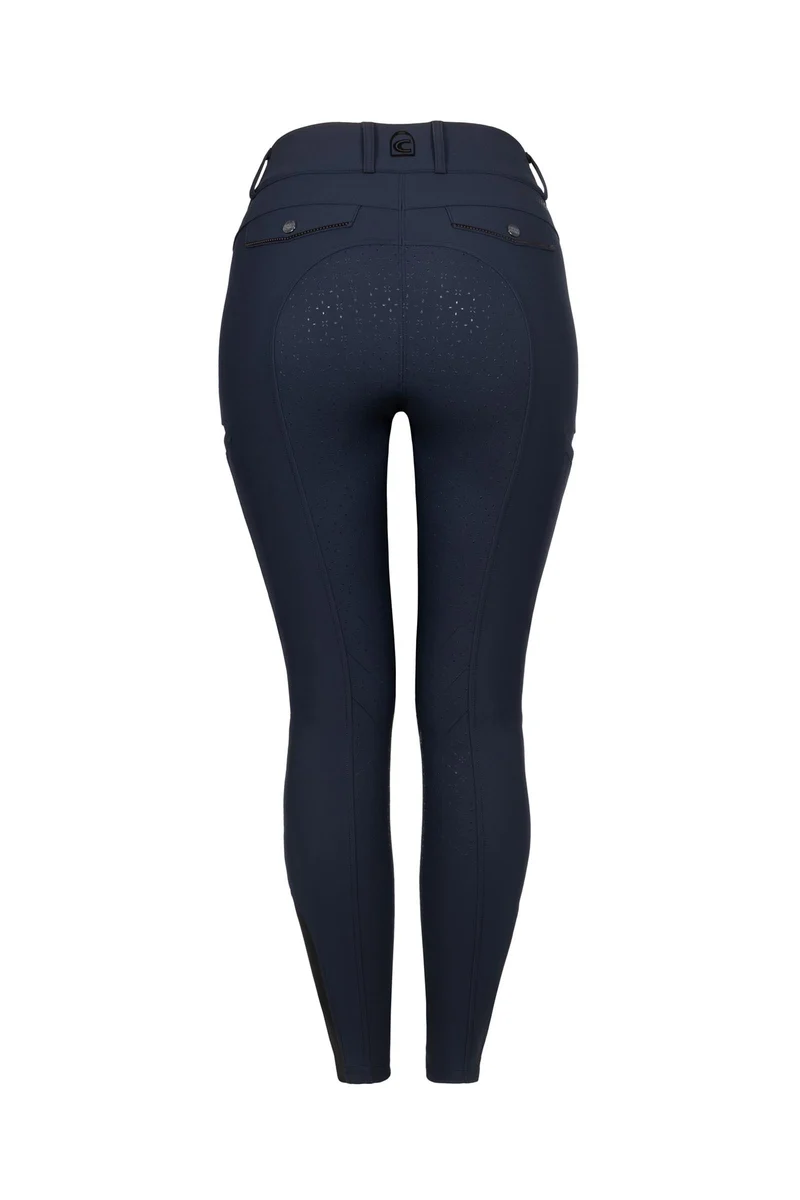 CAVALCORA Damen Vollbesatz Reithose mit Handytasche Darkblue 46 Regular