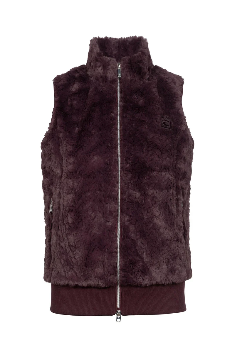 CAVALDIYA Damen Mink Fleece Weste Dusty Plum 40
